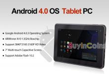 7" Capacitive ePad 1.5GHz Android 4.0 Tablet 2160P PC Webcam Wifi 4GB 512MB DDR3